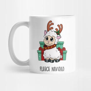 Fleece Navidad | Cute Christmas Pun Tshirt | Sheep Joke Mug
